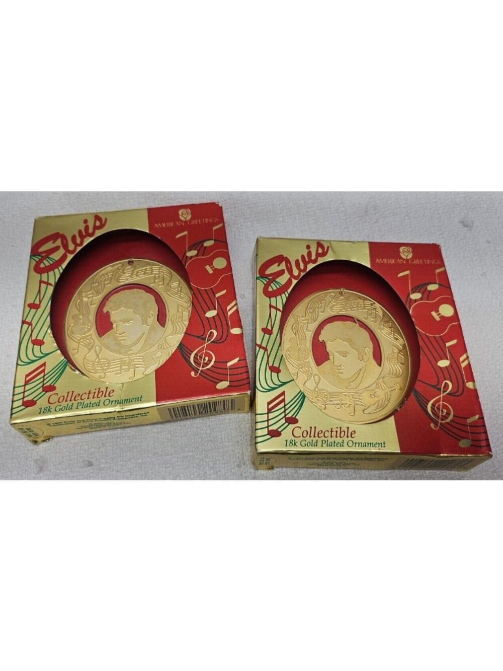 Elvis Presley Vintage Christmas Ornaments Lot 2 NOS American Greetings Holiday